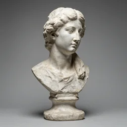 a deformed statue, portrait, studio photo