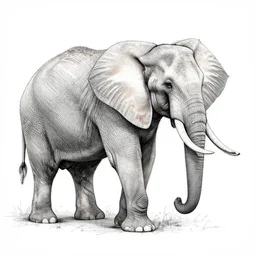 a detailed blueprint of an elephant