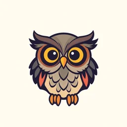 cute owl logo 8 k abstract