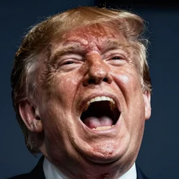 trump with an enormous mouth