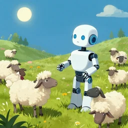 a robot dreaming of electric sheep