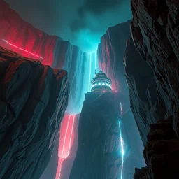 photo environement cyberpunk cliff : 4, 4 k rtx hdr volume light concept studio matte painting environement digital illustration style cyberpunk 2 0 7 7 artstation artur tarnowski, mihai muscan, marcin tomalak, marta leydy, marcin stepien, charlotte hughes, zuzanna dabrowa neon bioluminiscence