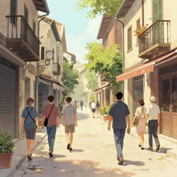 ido period street, illustration, detailed