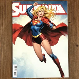 superheroine, cover, detailed clothing, blonde, ready to jump, detailed clothing by donato giancola