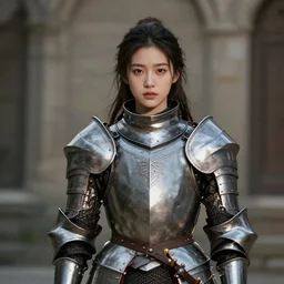 portrait of a beautiful young female knight, fantasy