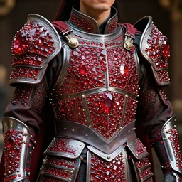 photo of a warrior with ruby encrusted armour highly detailed 8 k hdr smooth sharp focus high resolution award - winning photo dslr 5 0 mm