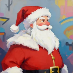 greg manchess portrait painting of santa claus as overwatch character, medium shot, asymmetrical, profile picture, organic painting, sunny day, matte painting, bold shapes, hard edges, street art, trending on artstation, by huang guangjian and gil elvgren and sachin teng
