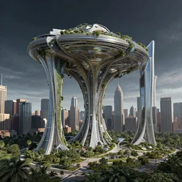 reclaimed by nature by i. m. pei, extraterrestial fantasy liberty city galactic, archdaily, wallpaper, highly detailed, trending on artstation.