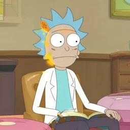 a cat in the style of rick sanchez