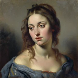 highly detailed palette knife oil painting of a young woman by Caravaggio, impressionistic brush strokes, painterly brushwork
