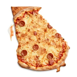 a pizza in the shape of the state of georgia