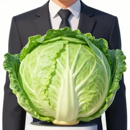 cabbage wearing a suit and tie, symmetrical, highly detailed, digital art, sharp focus, trending on art station, anime art style