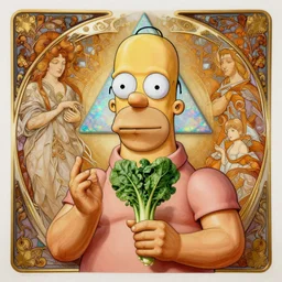 anthropomorphic d 2 0 triangle head in opal muscular danny devito holding spinach, intricate, elegant, highly detailed homer popey, digital painting, artstation, concept art, sharp focus, illustration, art by artgerm, bob eggleton, michael whelan, stephen hickman, richard corben, wayne barlowe, greg rutkowski, alphonse mucha, 8 k