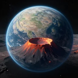 a picture of an alien volcanic planet