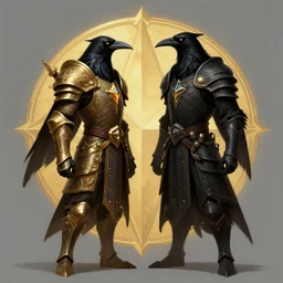 two ravens in elvish armour, golden ratio, intricate, highly detailed, digital painting, artstation, concept art, matte painting, silhouette, jesper ejsing, hearthstone - h 1 0 2 4