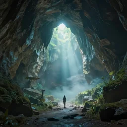 inside a ethereal magical cave, 8k, HDR, cinematic, volumetric lighting, unreal engine 5