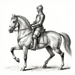 a knight on a horse, engraving drawing