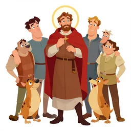 vector art saint maximilian kolbe in the style of disney, pixar, pete docter, joe ranft, tom ruegger, butch hartman, ralph bakshi, john canemaker