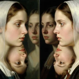 reflections of a beautiful peasant girls face, film still by kubrick, depicted by herbert james draper, arnold bocklin, john willaim godward, sir lawrence alma - tadema. limited color palette, very intricate, highly detailed, minimalist
