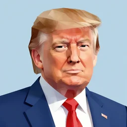 low poly portrait of donald trump