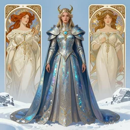 iridescent viking warrior, regal, elegant, winter, snow, beautiful, stunning, hd, illustration, epic, d & d, fantasy, intricate, elegant, highly detailed, wide angle, digital painting, artstation, concept art, smooth, sharp focus, illustration, wallpaper, art by artgerm and greg rutkowski and alphonse mucha and jin xiaodi