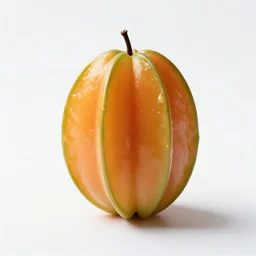 ruby red starfruit, commercial catalog photo, isolated on a pure white background, centered, entire object in frame, sharp focus, soft studio lighting