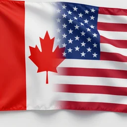 canadian flag and american flag hybrid, matte painting, highly detailed, digital art, trending on artstation, 4 k