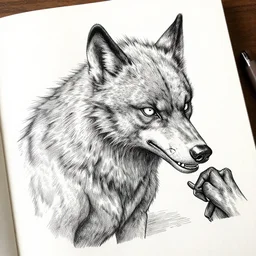 pen line werewolf highly detailed crisp illustration art by ron spencer