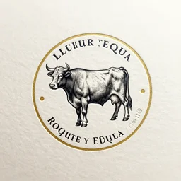 a logo design for a luxury tequila brand, a cow, highly detailed