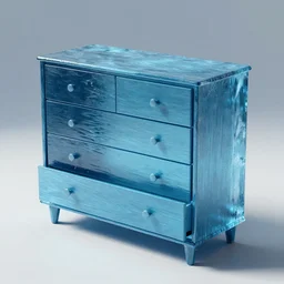 dresser furniture made out of water, digital art, octane unreal render