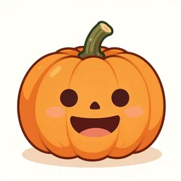 cute pumpkin illustration pixar animation style vector image, artstation, illustration, warm color palette, 4 d, happy, cutest adorable funny