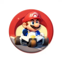 logo for a nintendo switch, mario kart 8, race, happy profile picture icon
