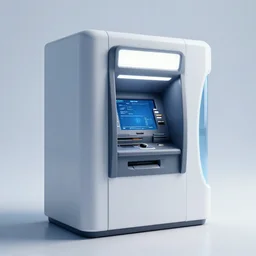 a futuristic atm machine, curved, by school of design