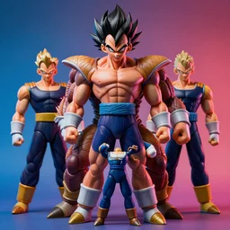 hyperrealistic rendering, flesh monster vegeta by donato giancola and greg rutkowski and wayne barlow and zdzisław beksinski, action figure, sofubi, studio lighting, colored gels, colored background, xf iq 4, 1 5 0 mp, 5 0 mm, f 1. 4, iso 2 0 0, 1 / 1 6