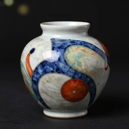 study of shino oribe ceramics with bold innovative organic shape, vibrant colors, individual piece kintsugi, black background, bokeh, studio lighting, hard lighting