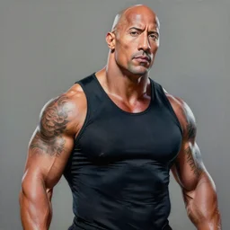 a highly detailed beautiful painting of dwayne the rock johnson by benedick bana