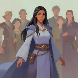 dynamic asymmetrical medium shot painted portrait maya ali as sorcerer, gloomhaven, pastel colours, octane render, unreal engine, matte painting concept art, fanart artstation by maxfield parrish and jesper ejsing and rhads and lois van baarle and ilya kuvshinov and rossdraws