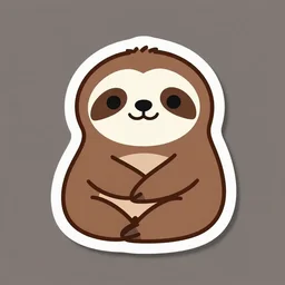 a sticker of a cute sloth. cartoon logo