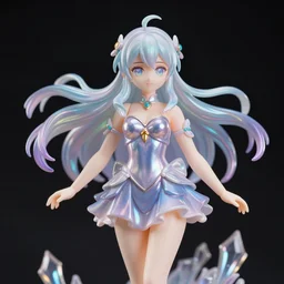 James Jean isolated magical girl vinyl figure, figure photography, holographic undertones, anime stylized, high detail, ethereal lighting - H 640