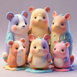 highly detailed sureal cute animals made from hiper detailed pastel colour melting wax, cinematic, 8 k, octane, redshift, unreal 5, artstation, behance, deviantart, vray, well rendered : 1 by james jean, by victo ngai, 4 k resolution, trending on artstation, very very detailed, masterpiece, stunning