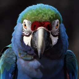 portrait of an ominous parrot staring directly into your soul, kubrick stare, in the style of AKIRA