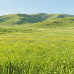 summer meadow, hills, landscape, concept art, style of Greg Rutkowski