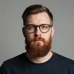 portrait of attractive bearded male with glasses by tom of Finland