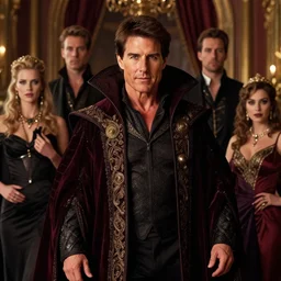 majestic gracious regal aristocratic tom cruise as lestat de lioncourt portrait, luxurious indoor setting, atmospheric lighting, painted, voluptuous, menacing, intricate, volumetric lighting, beautiful, rich deep colours masterpiece, sharp focus, ultra detailed, by leesha hannigan, ross tran, thierry doizon, kai carpenter, ignacio fernandez rios
