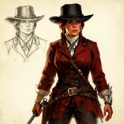susan boyle in red dead redemption 2, detailed concept art