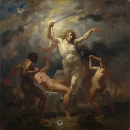 oil painting of cataclysm