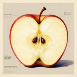 diagram of an apple cut in half showing seeds, limited neutral palette, by pascal campion, petros afshar, anton fadeev, dean ellis, randolph stanley hewton, beautiful graphic, propaganda poster art 1 9 7 0 s illustrated advertising art, painterly design