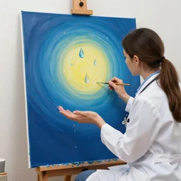 doctor, sweet dreams, painting on canvas, watedrops, water droplets, acrylic painting, acrylic pouring, painting, influencer, artstation - h 8 0 0