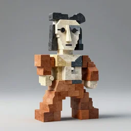 contemporary art sculpture made of rectangle tetris, octane render, trending on artstation, picasso