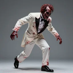 full body, horrifying, killer, wearing blood stained white tuxedo, creepy, dead, detailed, 8 k, hyperrealistic, dramatic lighting, high resolution, cinematic, beast bendy, running